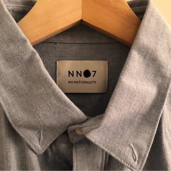 NNO7 Cotton Button Down Shirt in Light Blue (size S) - Picture 2 of 6